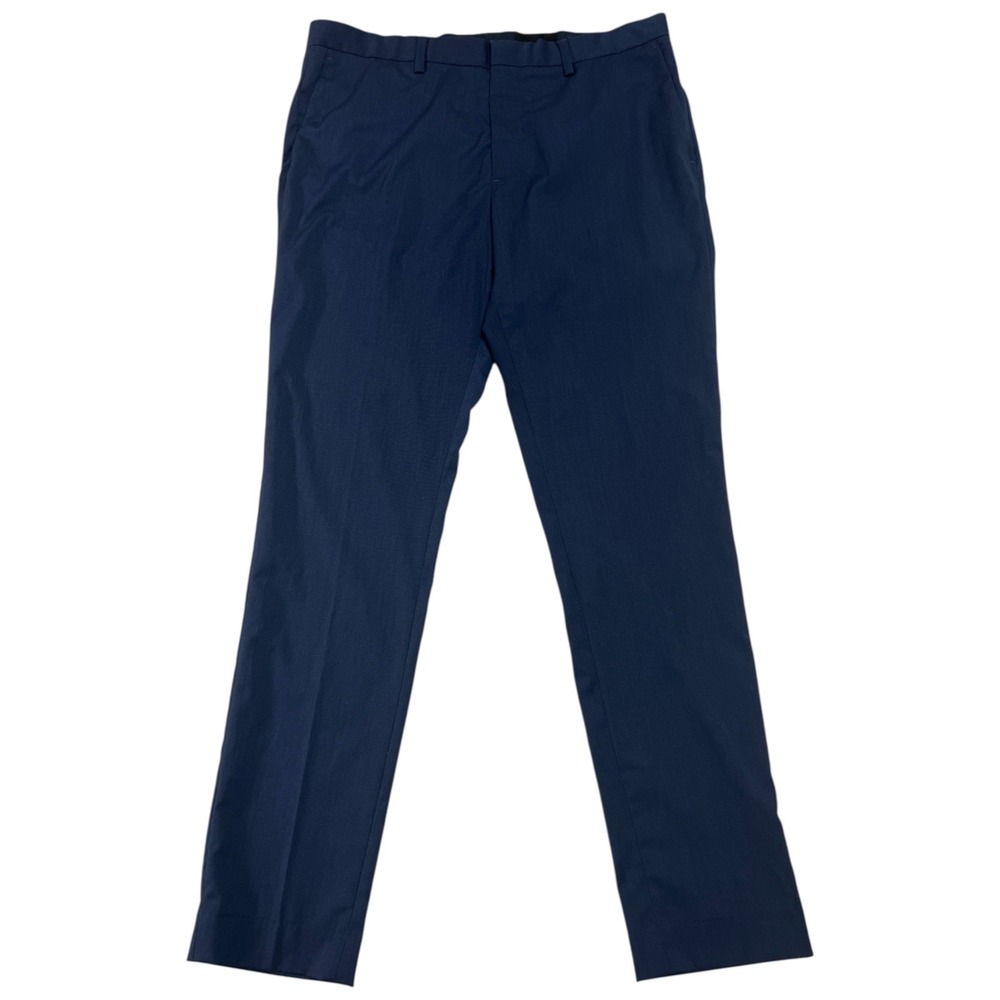 H&M Men's Super Skinny Fit Stretch Blend Dress Pants 36x30 Blue Flat Front